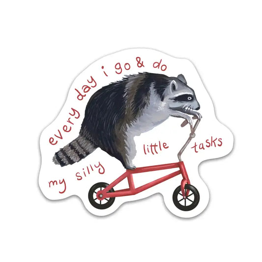 SILLY TASKS RACCOON STICKER