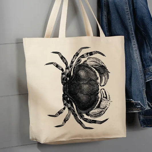 VINTAGE VICTORIAN CRAB CANVAS TOTE BAG