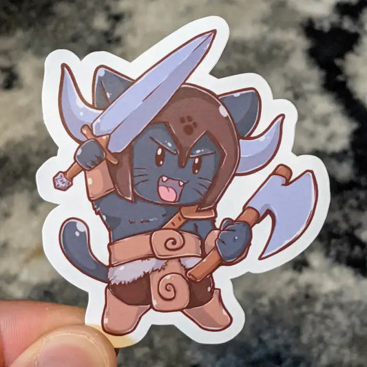 BARBARIAN CLASS CAT STICKER