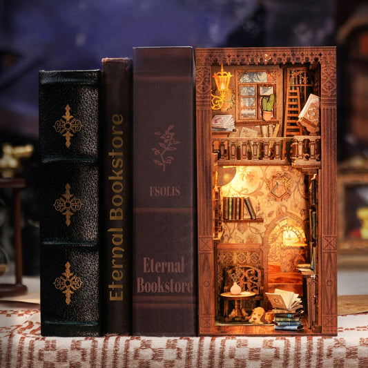 ETERNAL BOOKSTORE 3-D WOODEN MINIATURE BOOK NOOK KIT