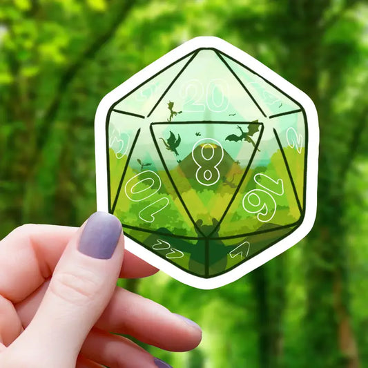 DRAGONS IN D20 TERRARIUM STICKER