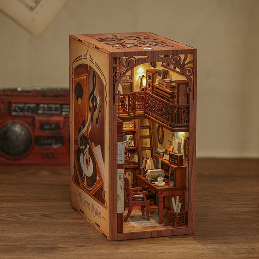 THE SECRET RHYTHM 3-D WOODEN MINIATURE BOOK NOOK KIT