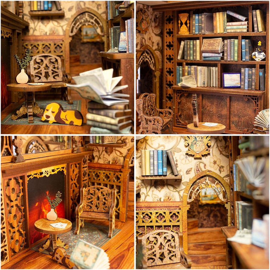 ETERNAL BOOKSTORE 3-D WOODEN MINIATURE BOOK NOOK KIT