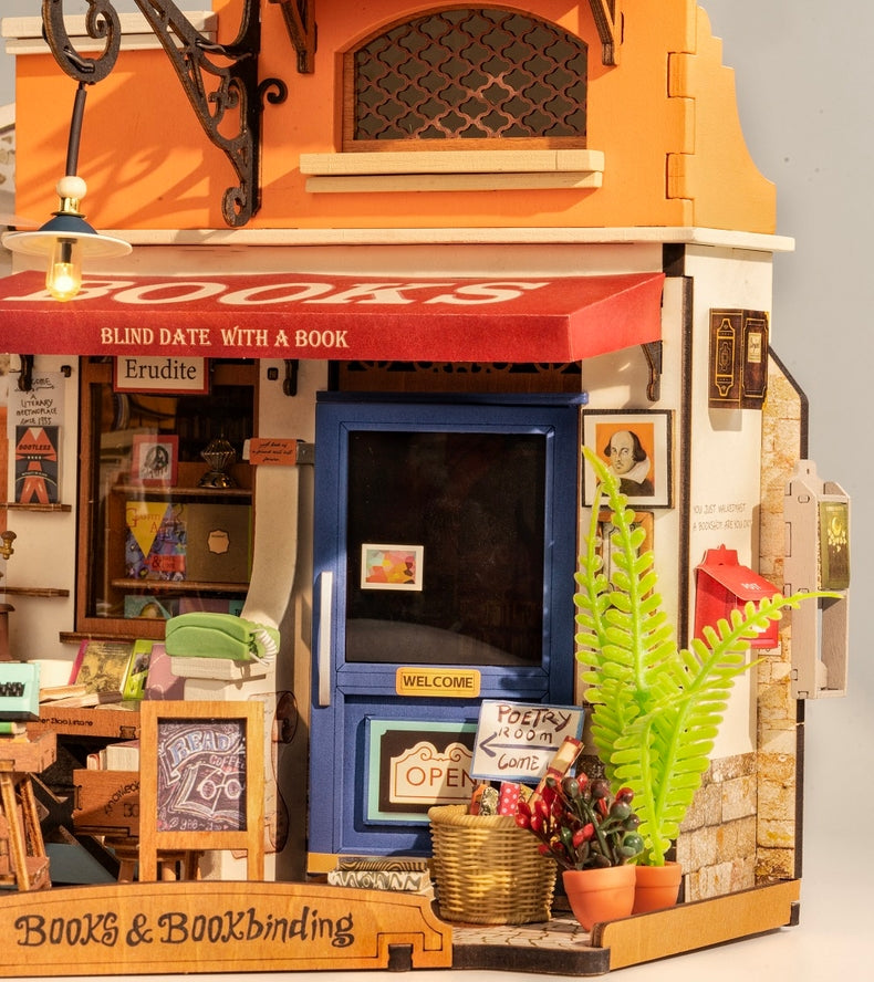 CORNER BOOKSTORE 3-D WOODEN MINIATURE KIT