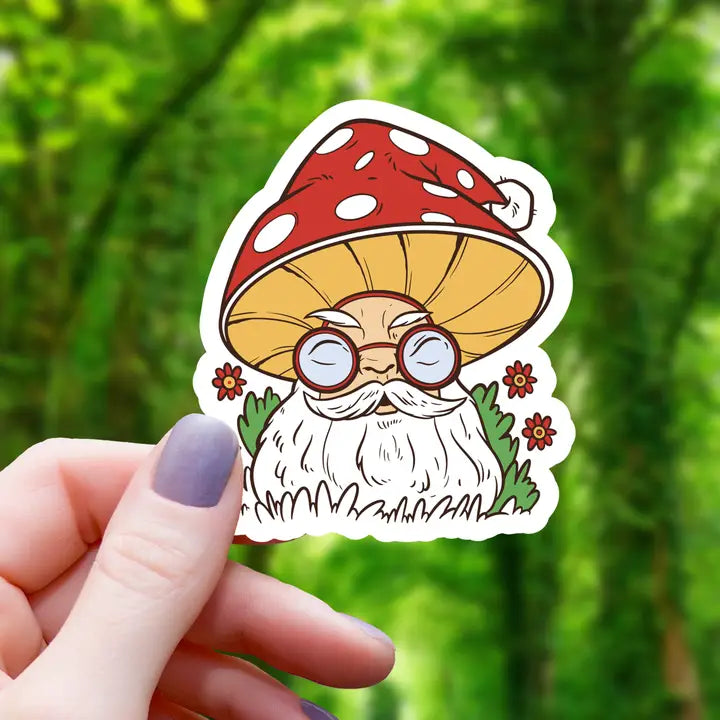 GNOME MUSHROOM HEAD STICKER