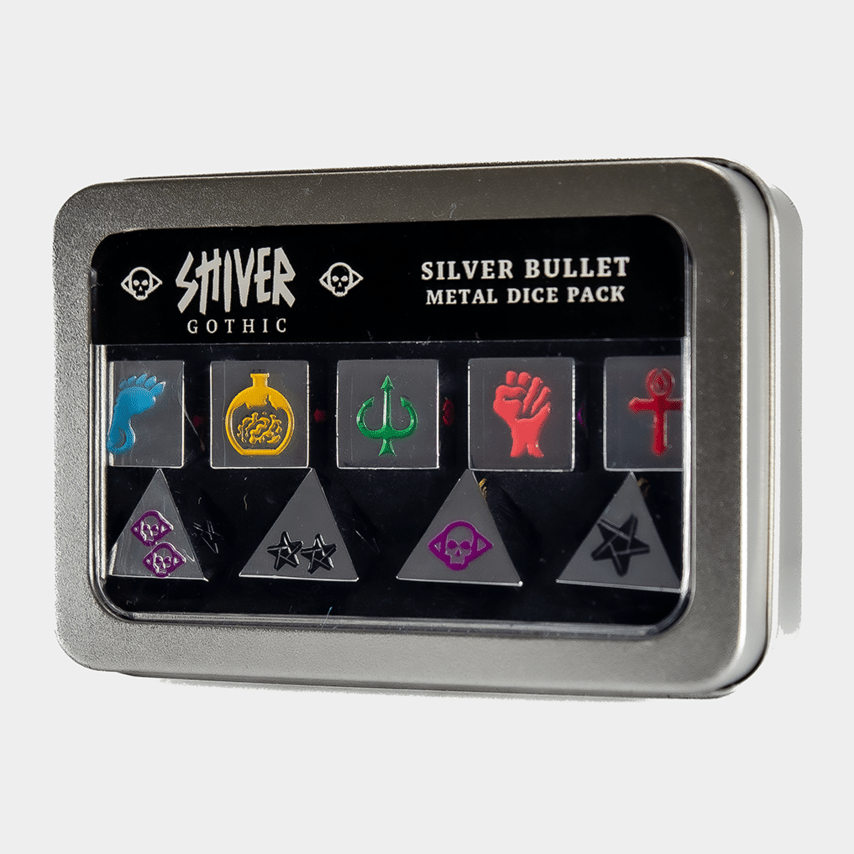 SHIVER GOTHIC: SILVER BULLET METAL MONSTER ARCHETYPE DICE