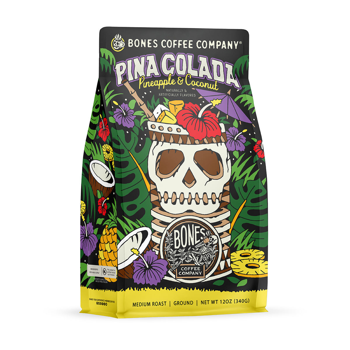 BONES COFFEE PINA COLADA 12OZ GROUND COFFEE