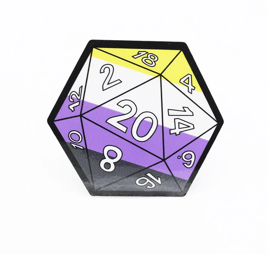 D20 STICKER NON-BINARY PRIDE