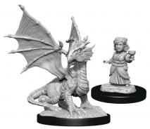 D&D SILVER DRAGON WYRMLING & HALFLING