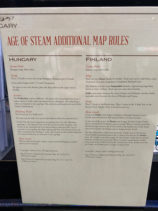 AGE OF STEAM DELUXE HUNGARY & FINLAND